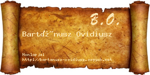 Bartánusz Ovidiusz névjegykártya